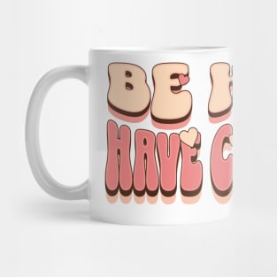 Be kind and have courage retro-inspired design, Motivational quote Mug